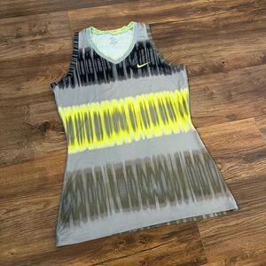 Nike Athletic Grey and Yellow Tank Top